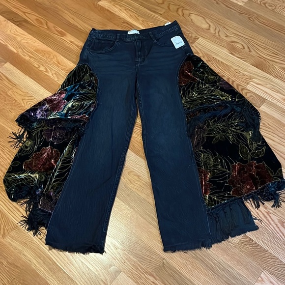 Free People Just Frills Low-Rise Wide-Leg Jeans NWT Size 29 - Picture 7 of 16